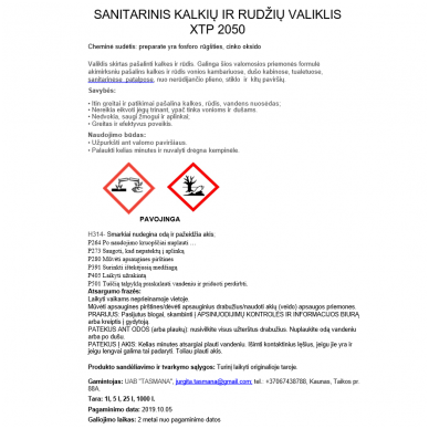 Sanitarinis kalkių ir rudžių valiklis XTP 2050 1L 2